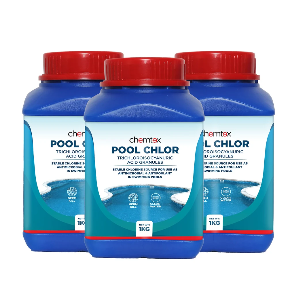 Pool Chlor — Granular Chlorine TCCA 90, 1 kg (Pack of 3)