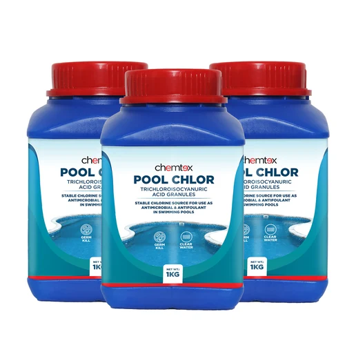 Pool Chlor — Granular Chlorine TCCA 90, 1 kg (Pack of 3)