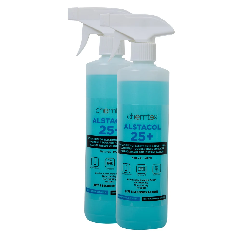 Alstacol 25+ Alcohol Surface Disinfectant — 500ml (Pack of 2)