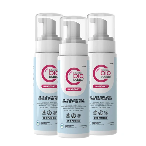 BioBubble Antimicrobial HandCoat — 200ml (Pack of 3)