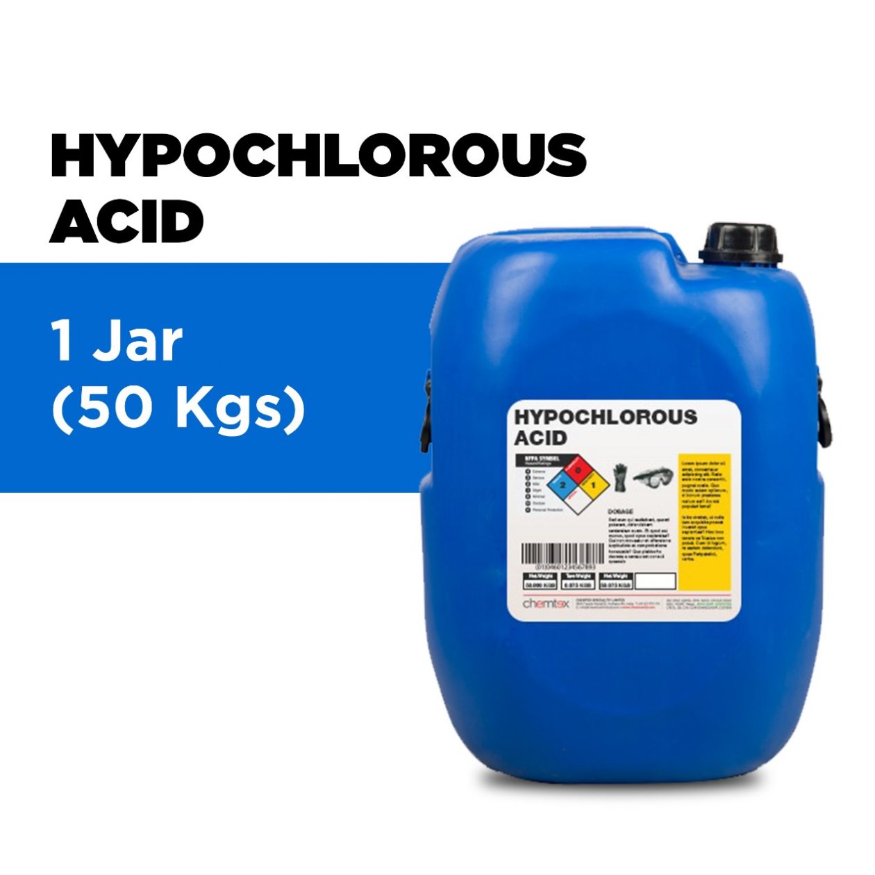 Hypochlorous Acid Liquid Chlorine Disinfectant Chemtex Kolkata